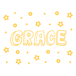 Grace doodle lettering quote PNG Design