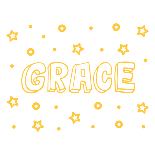 Grace-Doodle-Schriftzug-Zitat PNG-Design