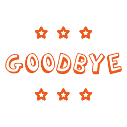 Adeus citação de letras de doodle Desenho PNG