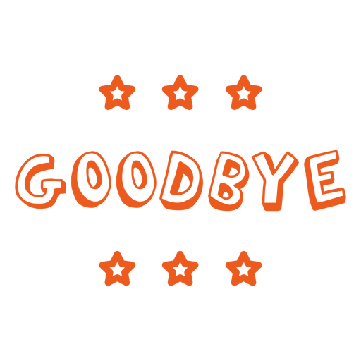 Goodbye doodle lettering quote PNG Design