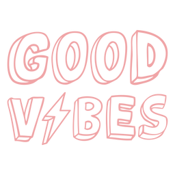 Good vibes doodle lettering quote PNG Design