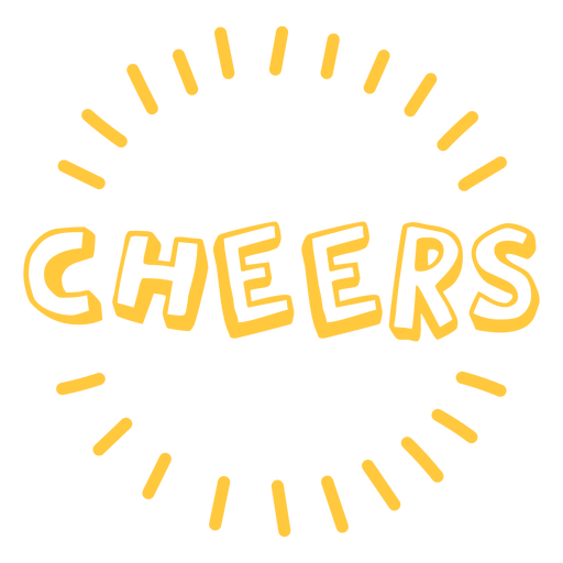 Cheers doodle lettering quote