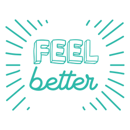 Feel better doodle lettering quote