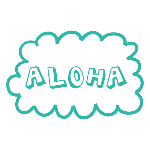 Cita de letras del doodle de Aloha Diseño PNG
