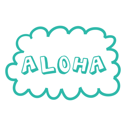 Citação de letras de doodle Aloha Desenho PNG