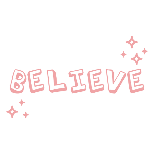 Believe doodle lettering quote