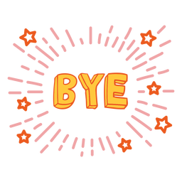 Adeus citação de doodle de letras de cor Desenho PNG