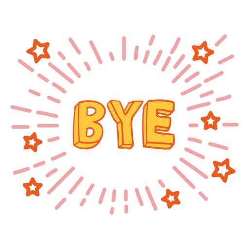 Bye color lettering doodle quote PNG Design