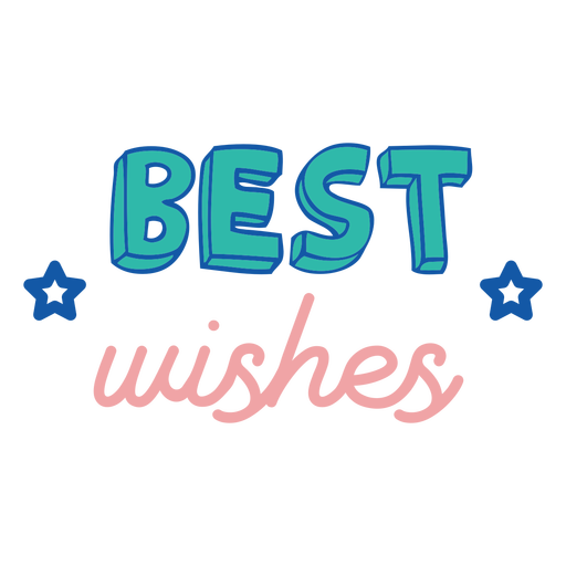 Best wishes color lettering doodle quote PNG Design