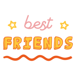 Best Friends Color Lettering Doodle Quote PNG & SVG Design For T-Shirts