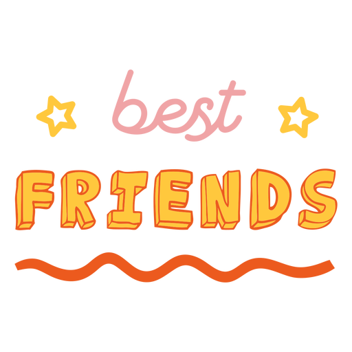 Best friends color lettering doodle quote PNG Design