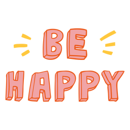 Melhor citação de doodle de letras de cores felizes Transparent PNG