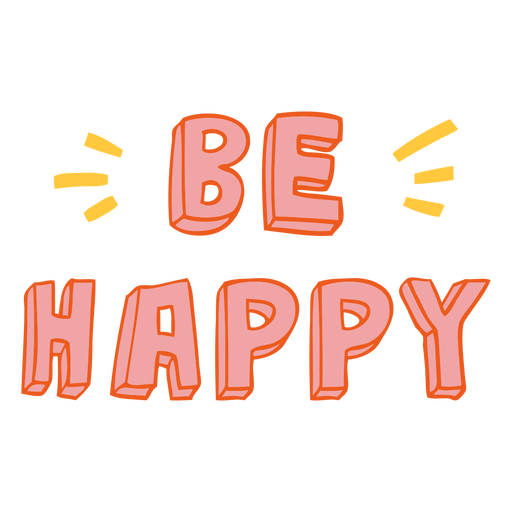 Best happy color lettering doodle quote PNG Design
