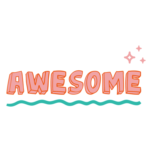 Awesome color lettering doodle quote PNG Design