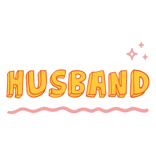 Husband color lettering doodle quote PNG Design