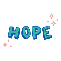Hope color lettering doodle quote PNG Design Transparent PNG