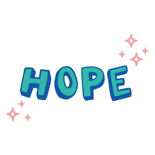 Esperança citação de doodle de letras de cor Desenho PNG