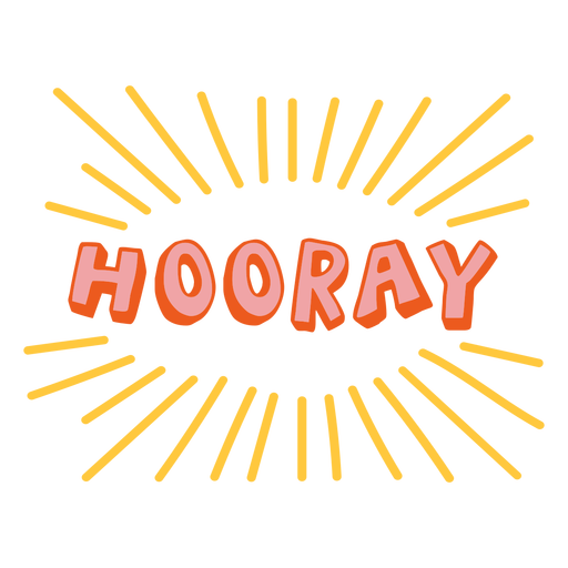 Hooray citação de doodle de letras de cores Desenho PNG