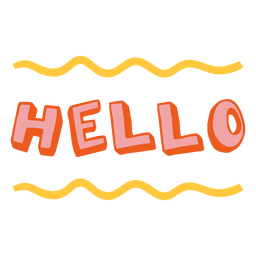 Hallo Abzeichen Farbstrich PNG-Design
