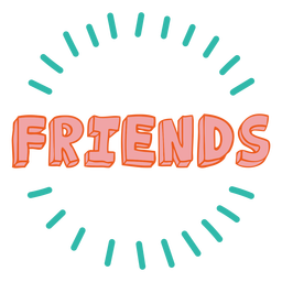 Distintivo de traçado de cor de amigos Transparent PNG