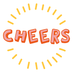 Cheers-Farbstrich-Abzeichen PNG-Design