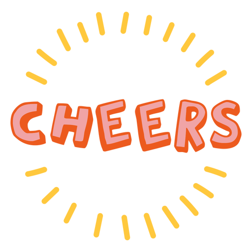 Cheers color stroke badge PNG Design
