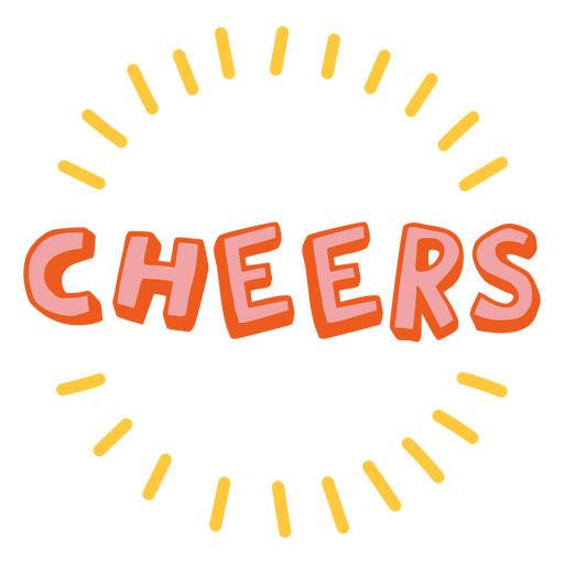 Cheers distintivo de traçado de cor Desenho PNG