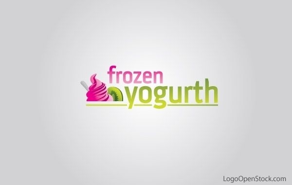 Design de logotipo de iogurte congelado