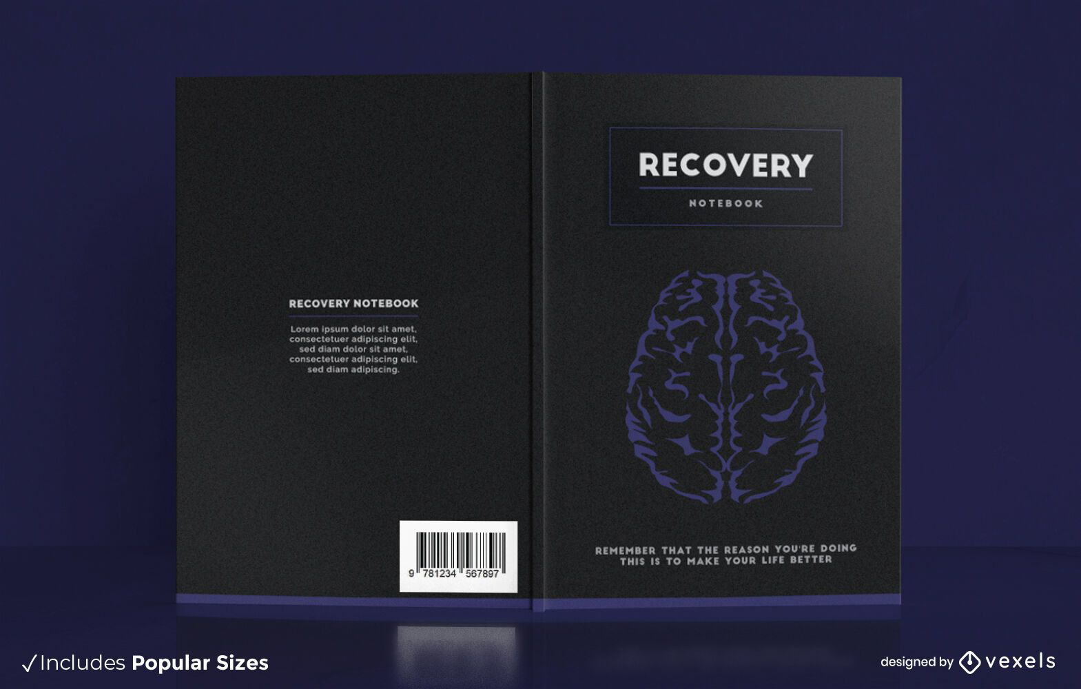 Diseño de portada de cuaderno de recuperación cerebral