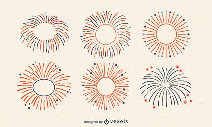 Vierter Juli Urlaub Feuerwerk Schlaganfall gesetzt Vierter Juli Urlaub Feuerwerk Schlaganfall gesetzt