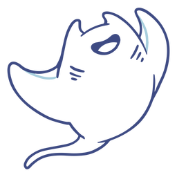 Smiling manta ray stroke PNG Design Transparent PNG
