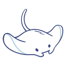 Cute manta ray stroke PNG Design Transparent PNG