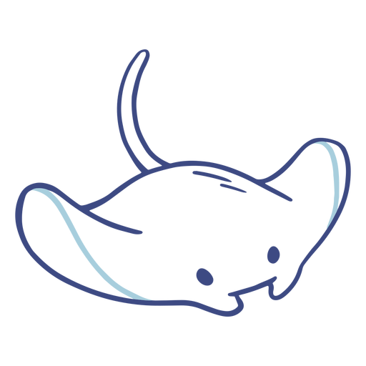 Cute Manta Ray Stroke PNG & SVG Design For T-Shirts