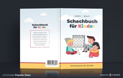 Diseño de portada de libro de ajedrez alemán para niños