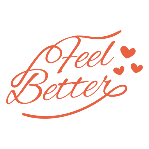 Feel better hand written lettering quote PNG Design