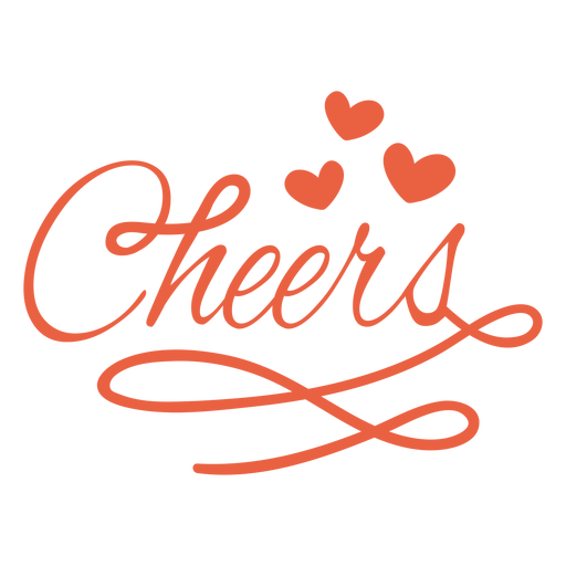Cheers hand written lettering quote PNG Design