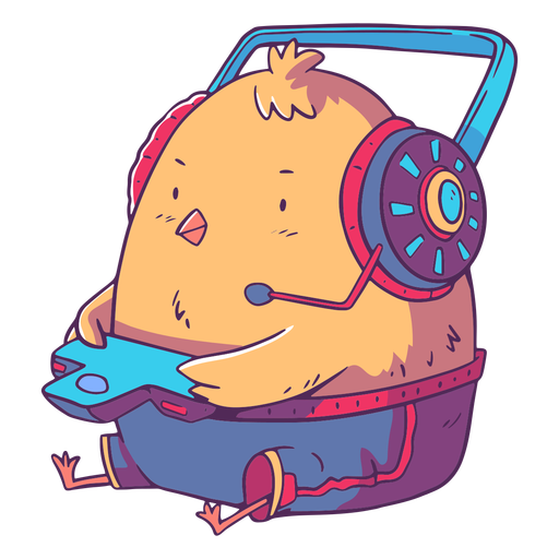 Chick animal gamer character PNG Design