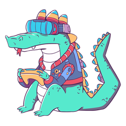 Dibujos animados de gator de jugador Diseño PNG