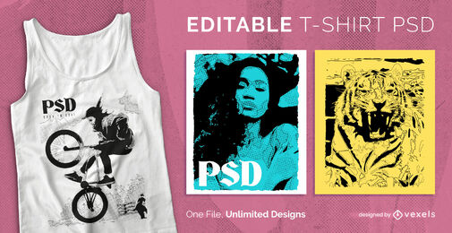 Pop art photography scalable t-shirt psd