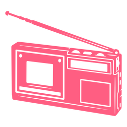 Rádio cor-de-rosa dos anos 80 cortada Transparent PNG