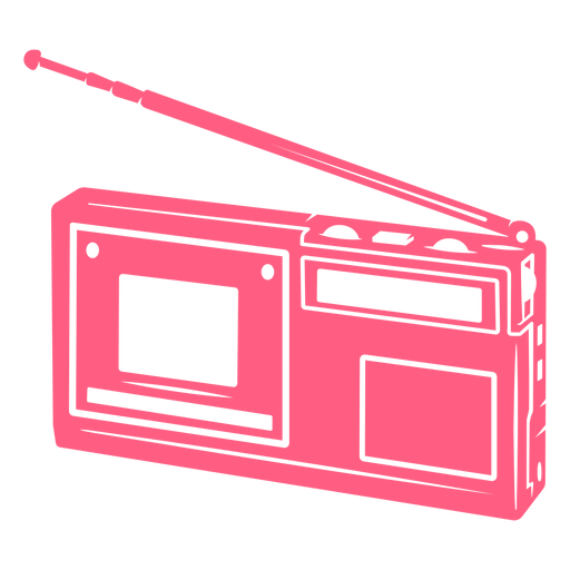 Pinkes 80er-Radio ausgeschnitten PNG-Design