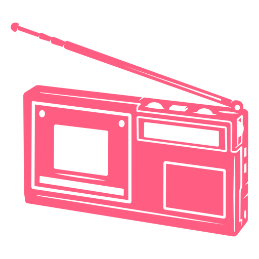 R?dio cor-de-rosa dos anos 80 cortada Desenho PNG