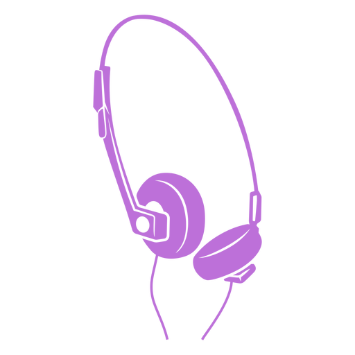 Headphones with microphone cut out PNG Design