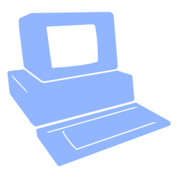 Computador vintage azul claro cortado Transparent PNG