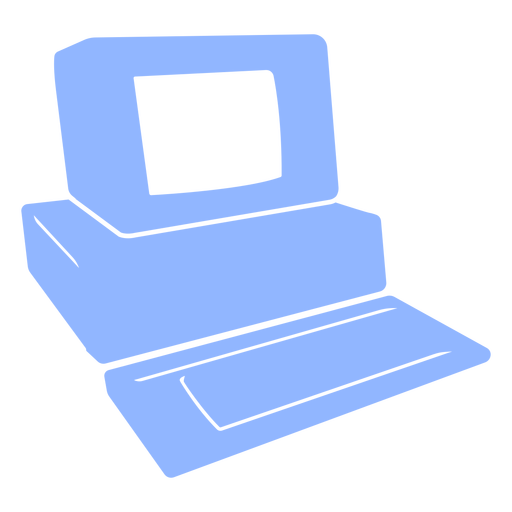 Computador vintage azul claro cortado