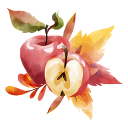 Red apple watercolor design 
