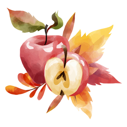 Red apple watercolor design  PNG Design