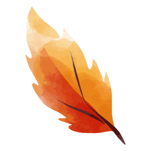 Orange fall leaf watercolor PNG Design