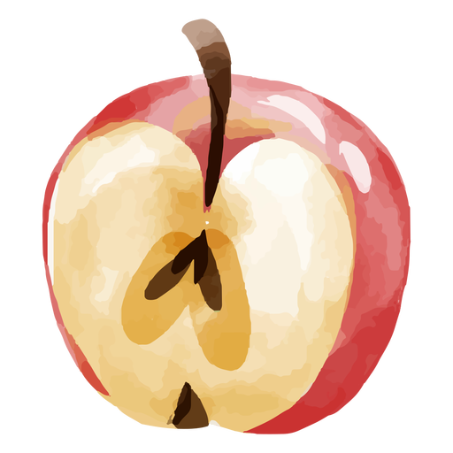 Half apple watercolor