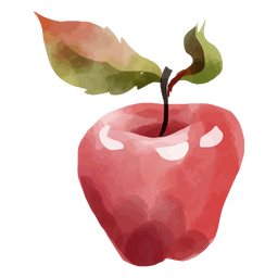 Red apple fruit watercolor Transparent PNG